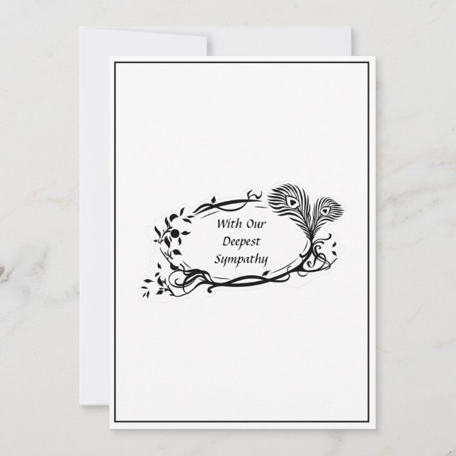 Schwarzes Beileid Schwarzer Floral Scroll Einfach  (Vorderseite)