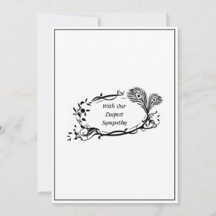 Schwarzes Beileid Schwarzer Floral Scroll Einfach