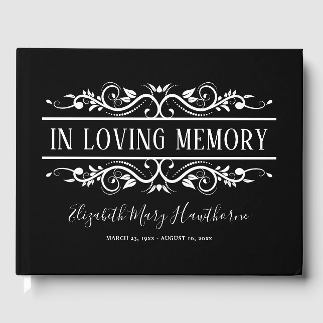 Schwarzes Bestattungsbuch | Gedenkstätte Gästebuch (Vorderseite)