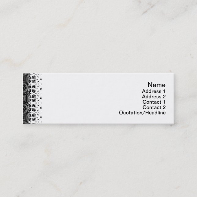 Schwarzes bewegt kleines wellenartig mini visitenkarte (Vorderseite)