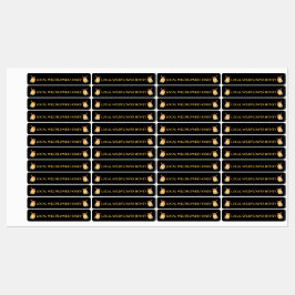 Schwarzes Bienenhonig Etikett Metallisch Gold Text
