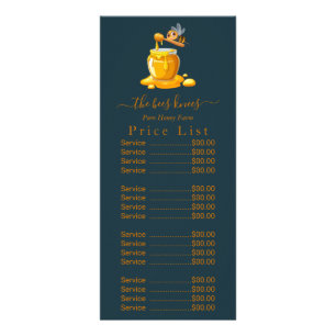 Schwarzes Bienenhonig Etikett Metallisch Gold Text Werbekarte
