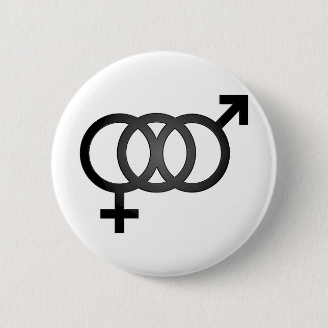 Schwarzes bisexuelles Symbol Button (Vorderseite)