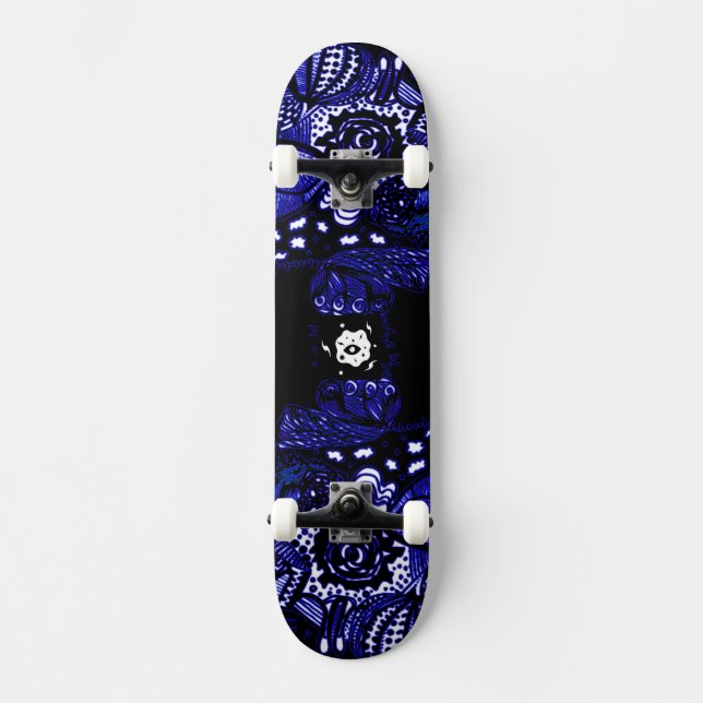 Schwarzes Blau Skateboard (Vorderseite)