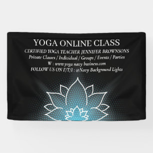Schwarzes Blaues Meditations-Salon-Yoga-Lotus Banner