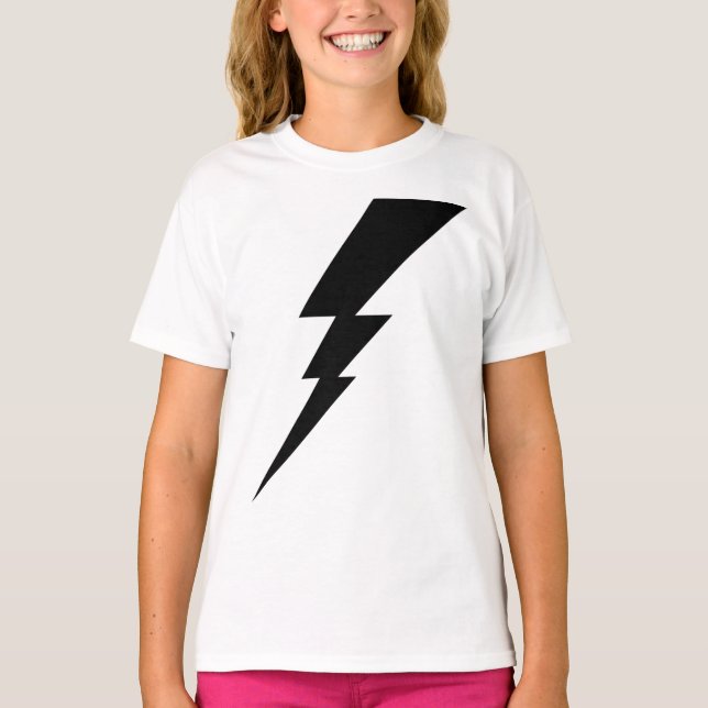 Schwarzes Blitz Blitzlicht für Kinder T-Shirt (Vorderseite)