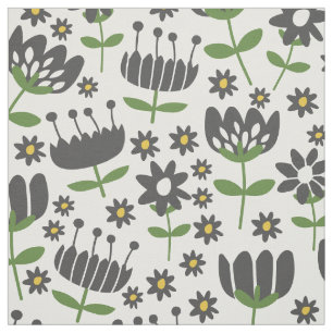 Schwarzes Blume Muster Stoff