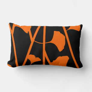 Schwarzes Blumendesign mit Ihrer Wahl der Akzentfa Lendenkissen