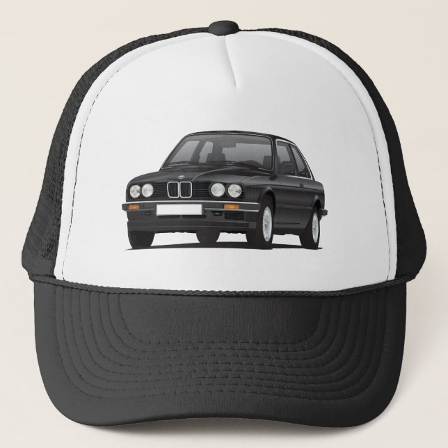 Schwarzes BMW 3 Reihe (E30) Truckerkappe (Vorderseite)