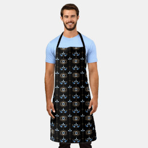 Schwarzes Bohemien-Retro-Böser-Blick-Muster Schürze