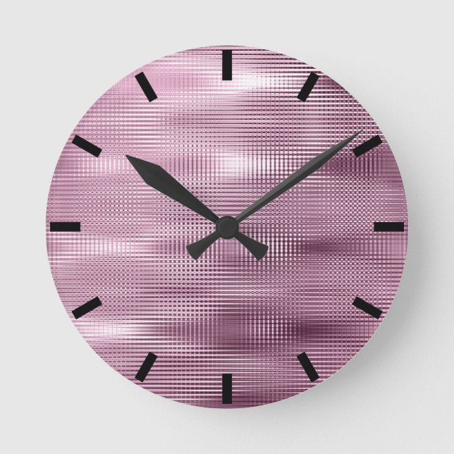 Schwarzes Bordeaux-metallisches abstraktes Lux Runde Wanduhr (Vorderseite)