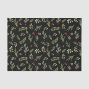Schwarzes botanisches, elegantes, modernes Familie Seidenpapier
