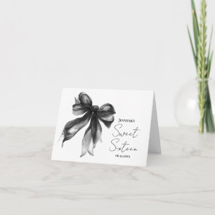 Schwarzes Bow Coquette Schrift Süße 16 Danke