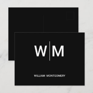 Schwarzes Branding-Logo Unternehmen Geschäftsbet Postkarte