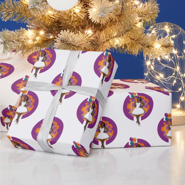 Schwarzes Brautparty Balloons & Blume Geschenkpapier (Feiertage)