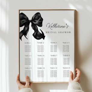Schwarzes Brautparty Sitzdiagramm Poster