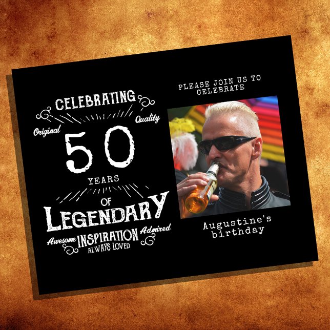 Schwarzes Budget 50. Geburtstag Einladung Flyer (Von Creator hochgeladen)