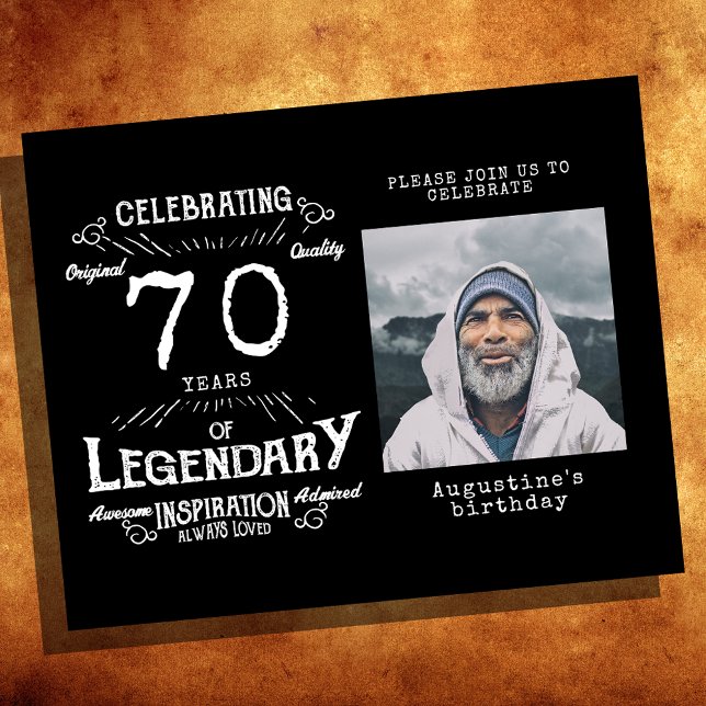 Schwarzes Budget 70. Geburtstag Einladung Flyer (Von Creator hochgeladen)