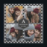 Schwarzes Buffalo Kariert Lumberjack Foto Collage Magnetkarte<br><div class="desc">Laden Sie Ihre Lieblings-Fotos hoch,  um Ihr eigenes personalisiertes Foto Geschenk zu machen.</div>