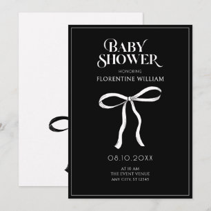 Schwarzes Bugband Babydusche Einladung