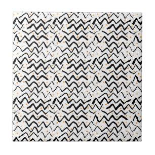 Schwarzes Bürsten-Anschlag-u. Punkt-Muster Fliese