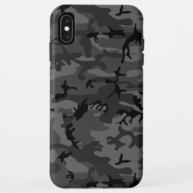 Schwarzes Camouflage-Muster Case-Mate iPhone Hülle (Rückseite)
