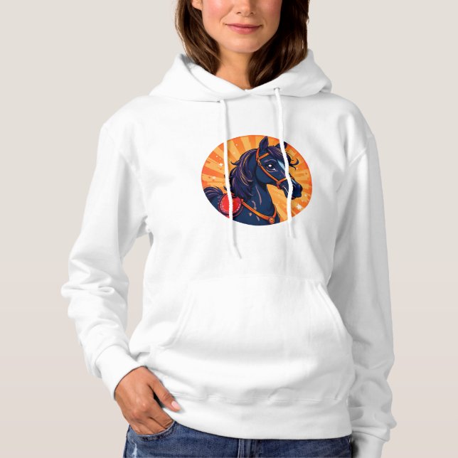 Schwarzes Cartoon mit lebendigem Hintergrund Hoodie (Vorderseite)