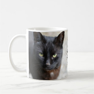 Schwarzes Cat Lover Bild mit Motivierend Zitat Kaffeetasse