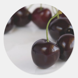 schwarzes cherry_3 runder aufkleber