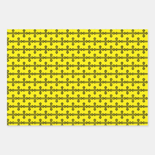 Schwarzes christliches Kreuz Geschenkpapier Set