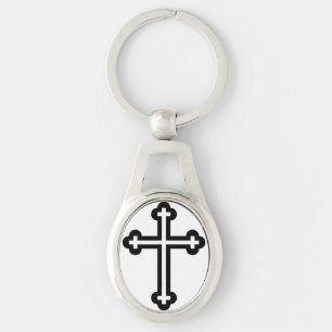 Schwarzes christliches Kreuz Schlüsselanhänger
