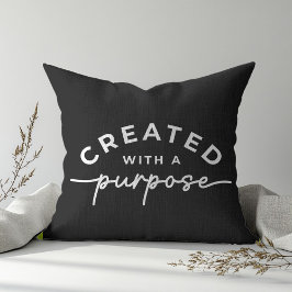 Schwarzes Christliches Zitatpfeil Kissen