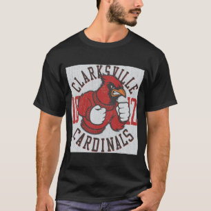 Schwarzes Clarksville Cardinals Vintage-Maskottche T-Shirt