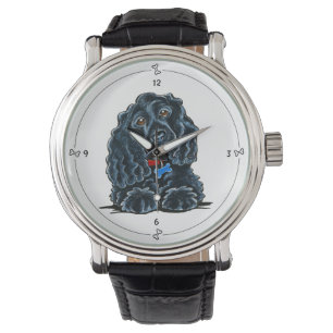 Schwarzes Cocker spaniel Fitz Armbanduhr