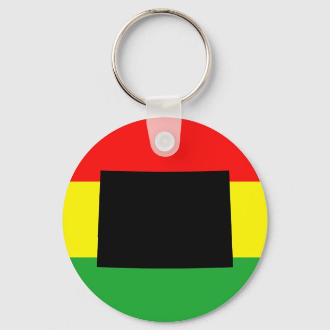 Schwarzes Colorado auf Rasta Colors Schlüsselanhänger (Vorderseite)