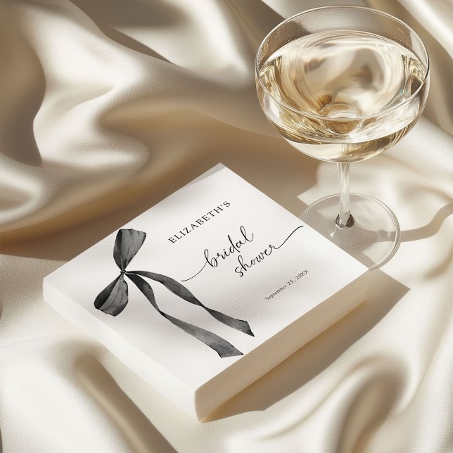 Schwarzes Coquette-Brautparty Serviette (Von Creator hochgeladen)