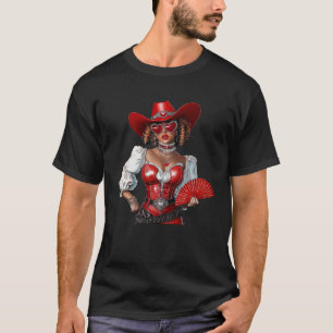 Schwarzes Cowgirl Melanin Western Land Frauen Afri T-Shirt