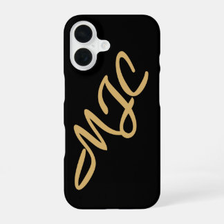 Schwarzes Custom-Monogramm iPhone 16 Hülle
