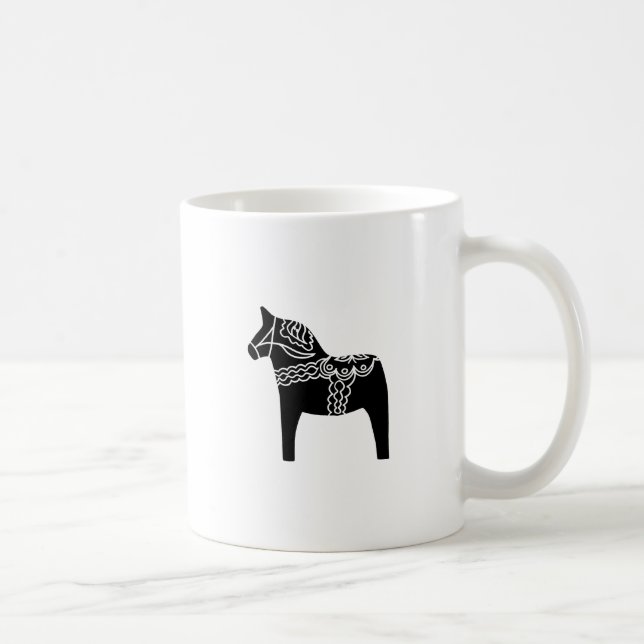 Schwarzes Dala Pferd Tasse (Rechts)