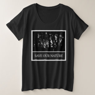 Schwarzes Damen T-Shirt – „Save Our Nature“