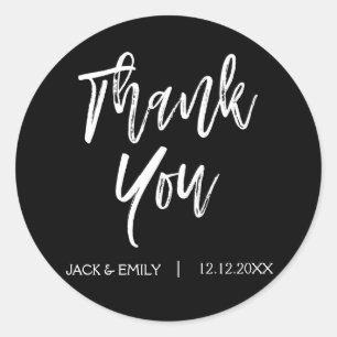 Schwarzes danken Ihnen Umschlag Aufkleber