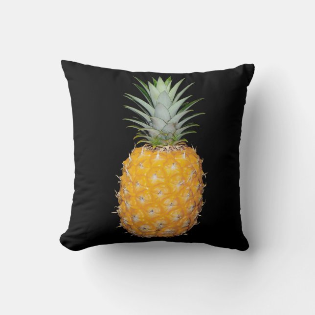 Schwarzes Dekorkissen der Ananas Kissen (Vorderseite)