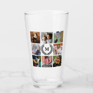 Schwarzes der Lorbeer-8 Monogramm Foto-der Glas