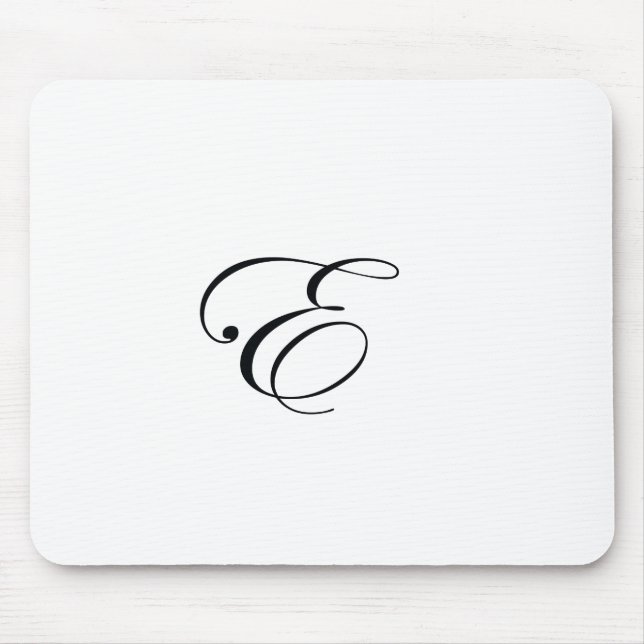 Schwarzes des Monogramm-E Mousepad (Vorne)