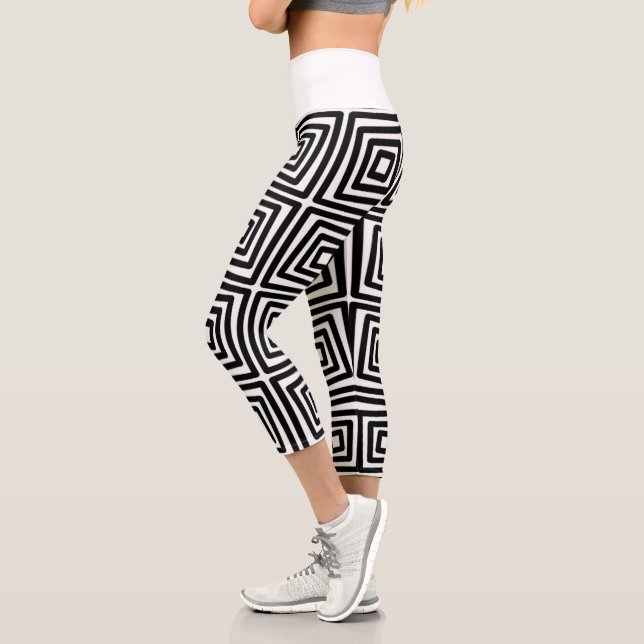 Schwarzes Design Capri Leggings (Links)