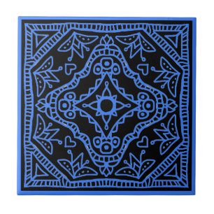 Schwarzes Design Fliese