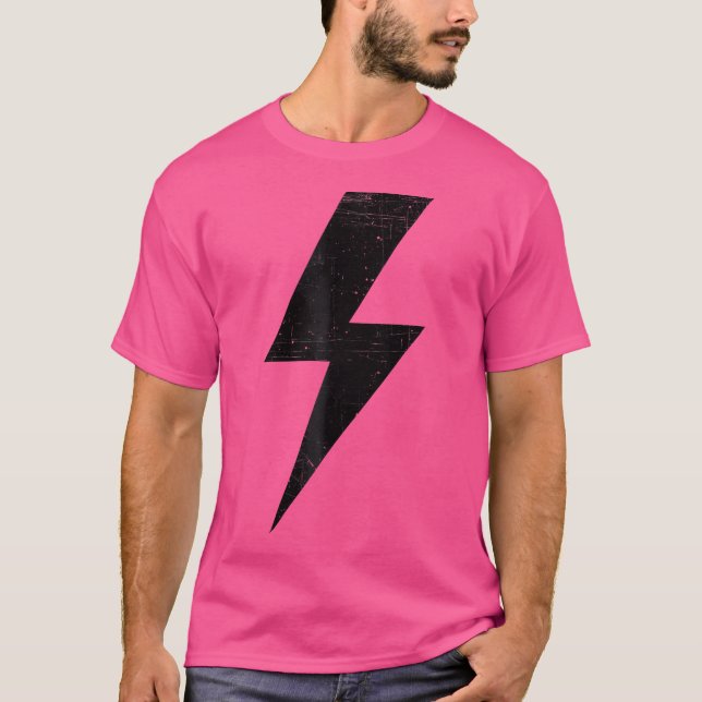 Schwarzes Design-Team mit Blitzlicht T-Shirt (Vorderseite)