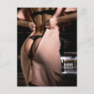 Schwarzes Dessous-Foto Postkarte