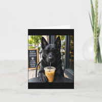 Schwarzes Deutsch Schäferhund Kaffeeliebhaber Hund
