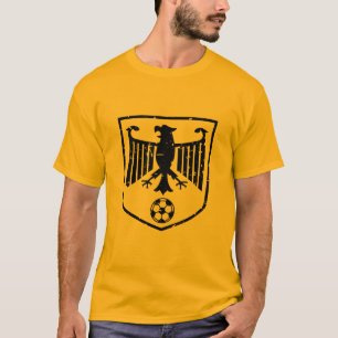 Schwarzes Deutschland Wappen Fußball Grunge T-Shirt